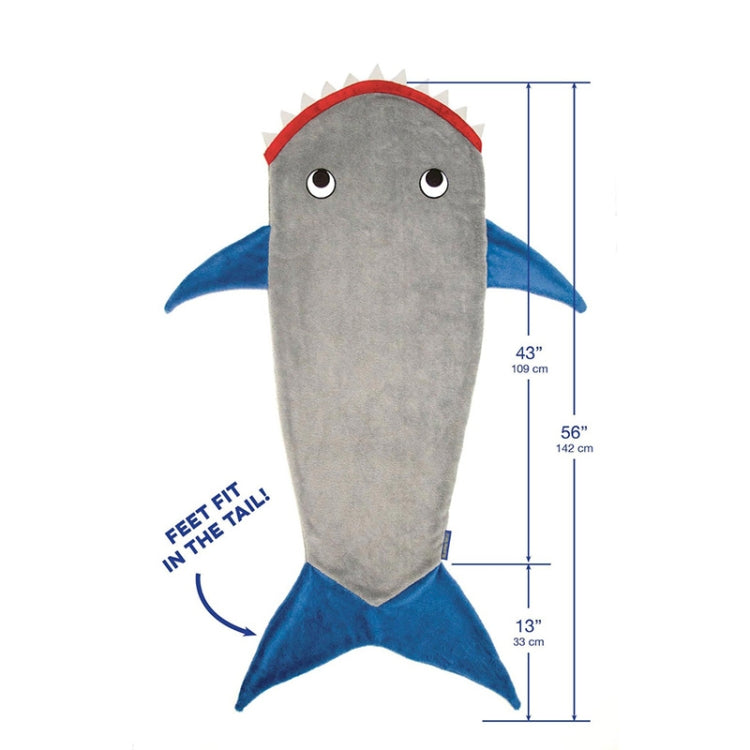 Winter Shark Mermaid Sleeping Blanket Sleeping Swaddle Soft Wool Children Sleeping Bag