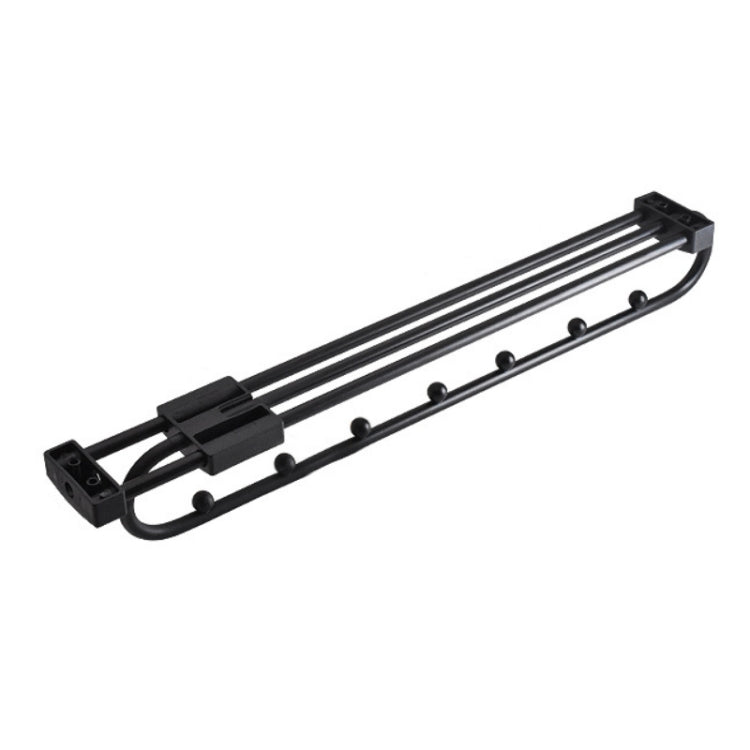 Wardrobe Hardware Push-Pull Hanging Rod Clothes Rail, Y03 Black 16 inches 7 beads, Y03 Black 18 inch 8 Beads