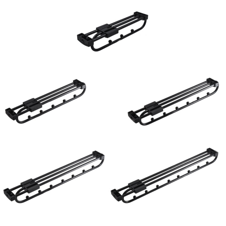 Wardrobe Hardware Push-Pull Hanging Rod Clothes Rail, Y03 Black 16 inches 7 beads, Y03 Black 18 inch 8 Beads