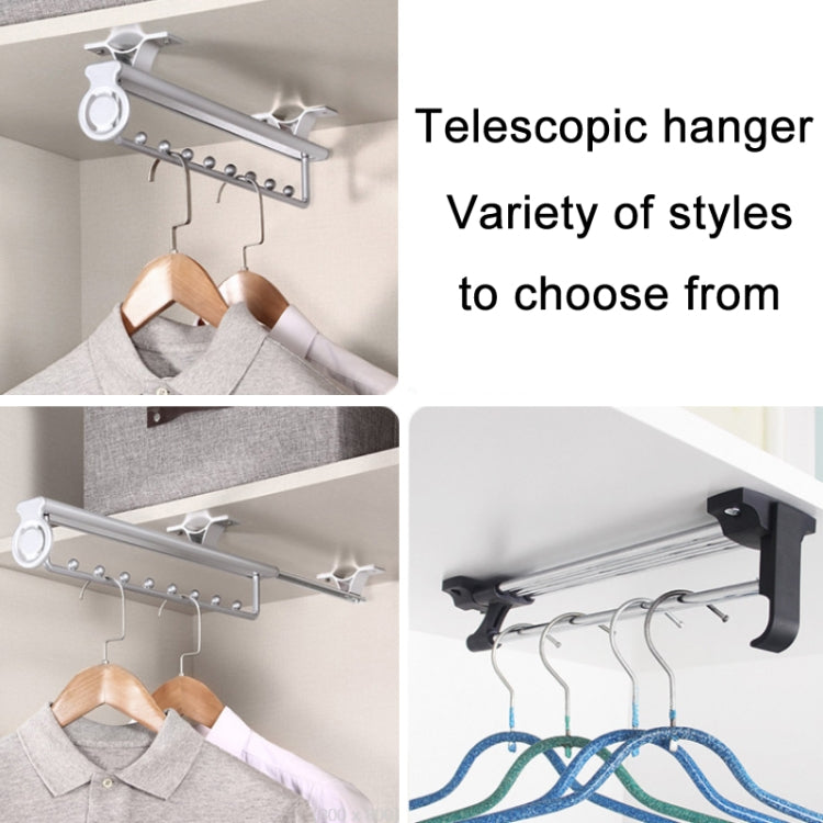 Wardrobe Hardware Push-Pull Hanging Rod Clothes Rail, Y03 Black 16 inches 7 beads, Y03 Black 18 inch 8 Beads