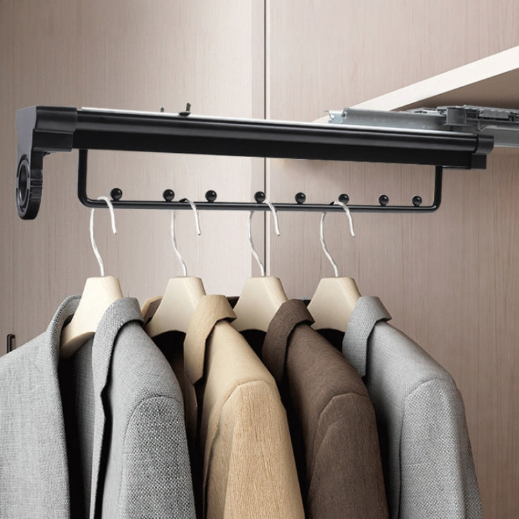 Wardrobe Hardware Push-Pull Hanging Rod Clothes Rail, Y03 Black 16 inches 7 beads, Y03 Black 18 inch 8 Beads