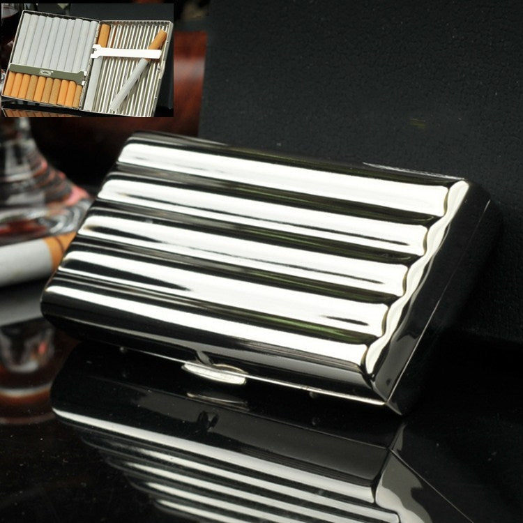 Double-gun Copper Corrugated Cigarette Case, 10 PCS Silver, 16 PCS Gold, 16 PCS Silver, 20 PCS Gold, 20 PCS Silver
