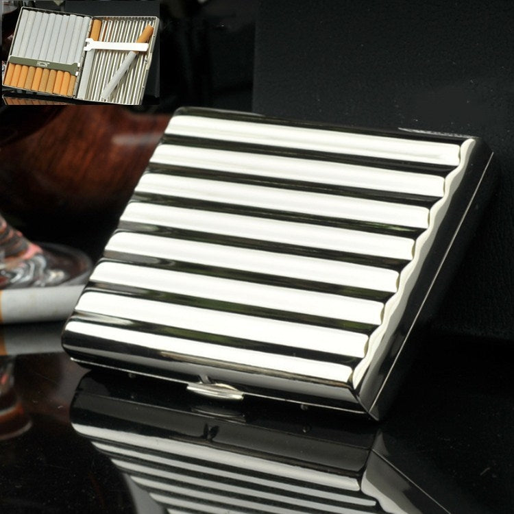 Double-gun Copper Corrugated Cigarette Case, 10 PCS Silver, 16 PCS Gold, 16 PCS Silver, 20 PCS Gold, 20 PCS Silver