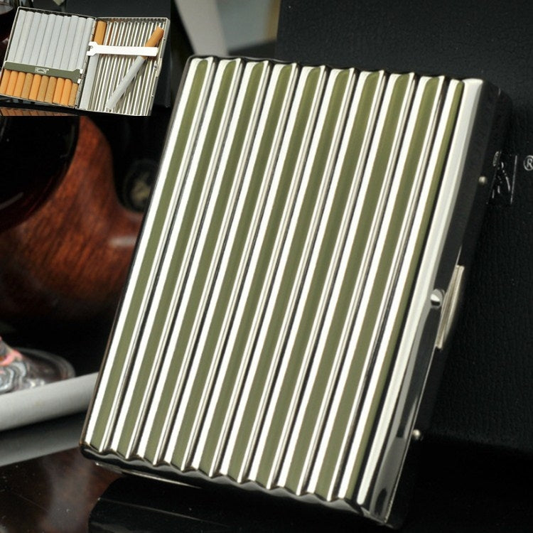 Double-gun Copper Corrugated Cigarette Case, 10 PCS Silver, 16 PCS Gold, 16 PCS Silver, 20 PCS Gold, 20 PCS Silver
