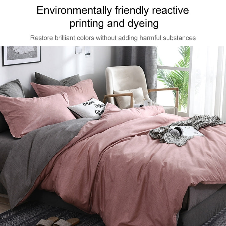 Bedding Set Solid Plaid Side Bed Comforter Duvet Cover Sheet Set