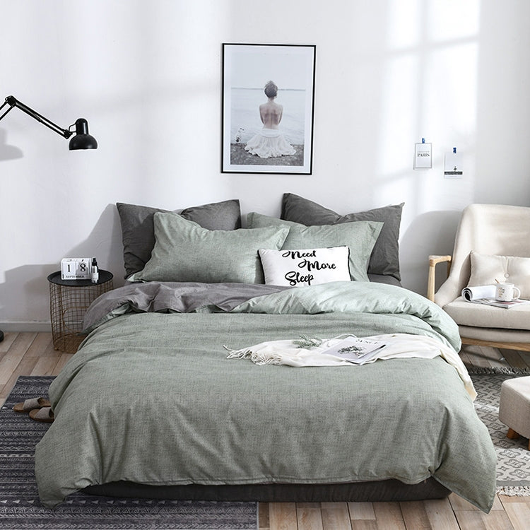Bedding Set Solid Plaid Side Bed Comforter Duvet Cover Sheet Set, 210*210cm(2xPillowcase,1xQuilt), 150*200cm91x Pillowcase,1xQuilt), 180*210cm(2x Pillowcase,1x Quilt)
