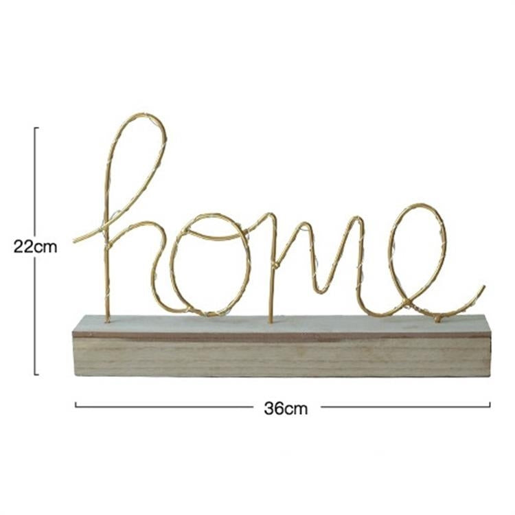 LED Little Night Light Bedroom Bedside Wrought Iron Wooden Home Decoration Birthday Gift, Letter Love, Letter Home