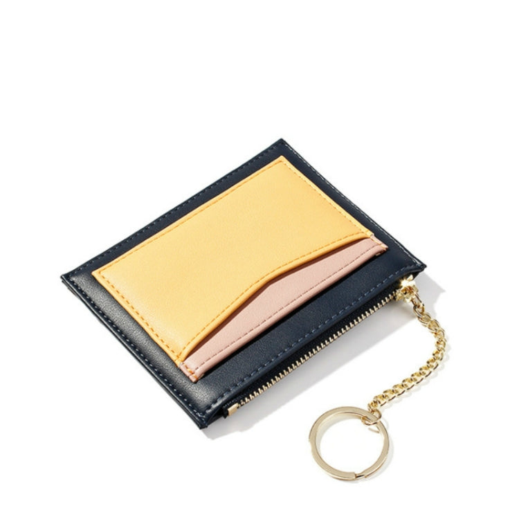 Fashion Stitching Multi-card Zipper Card Bag Multi-function Mini Wallet