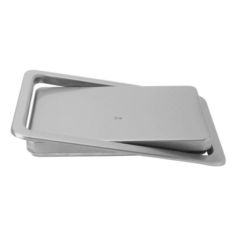 Embedded Type Stainless Steel Swing Cover Flip Kitchen Countertop Trash Can Lid Cap, Round Drawing 20cm Diameter, Round Mirror 24.5cm Diameter, Square 16.2x22.7cm