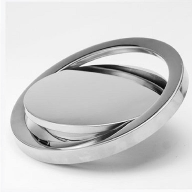 Embedded Type Stainless Steel Swing Cover Flip Kitchen Countertop Trash Can Lid Cap, Round Drawing 20cm Diameter, Round Mirror 24.5cm Diameter, Square 16.2x22.7cm
