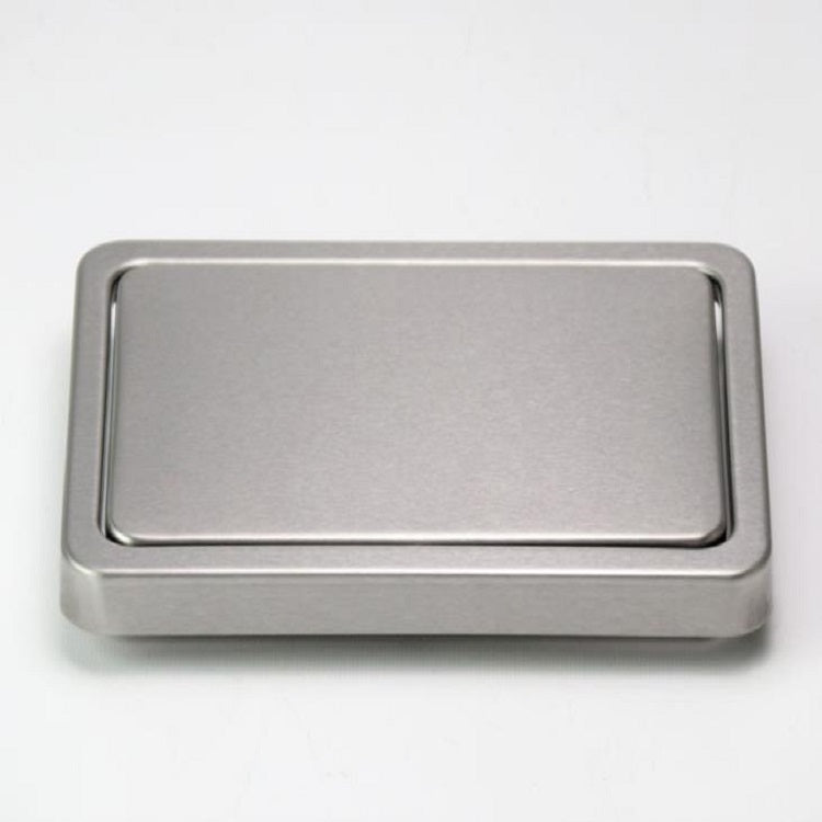 Embedded Type Stainless Steel Swing Cover Flip Kitchen Countertop Trash Can Lid Cap, Round Drawing 20cm Diameter, Round Mirror 24.5cm Diameter, Square 16.2x22.7cm