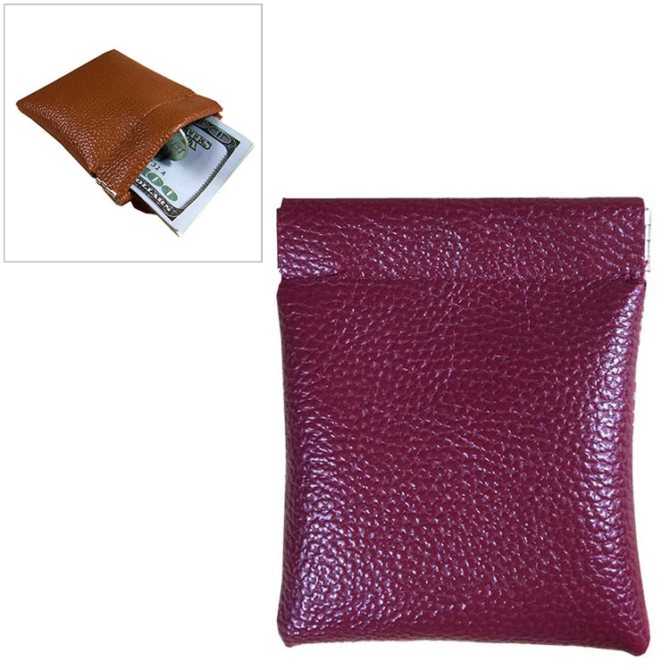 Fashion Solid Color PU Leather Coin Purse Women Men Small Mini Short Wallet Money Bags