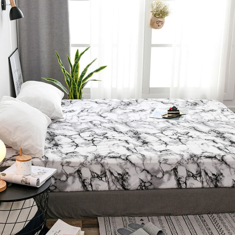 Marble Pattern Bed Dust Cover Mattress Protective Case Fitted Sheet Cover Bedclothes