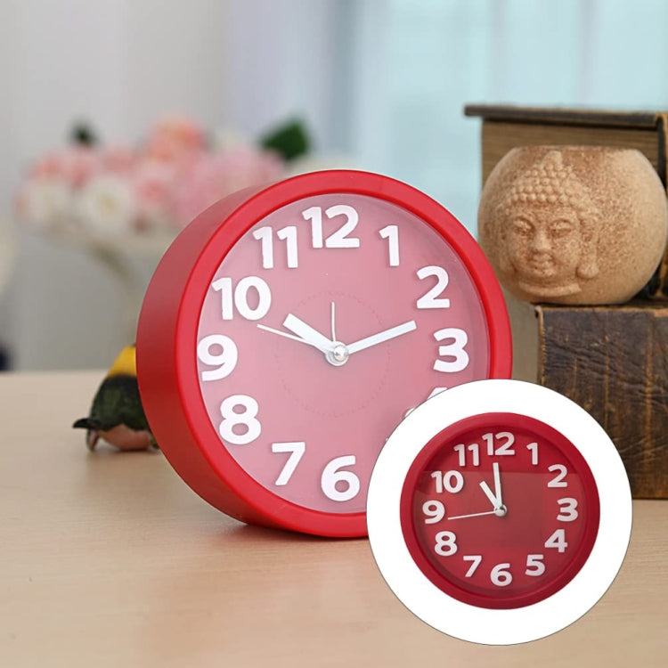 Round 12cm Candy Color Stereo Digital Silent Alarm Clock Children Student Alarm Clock, Round (White), Round (Red), Round (Green), Round (Blue), Round (Pink), Round (Black)