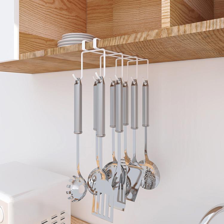 Hanging Nail-free Partition Cup Holder Creative Kitchen Supplies Storage Rack