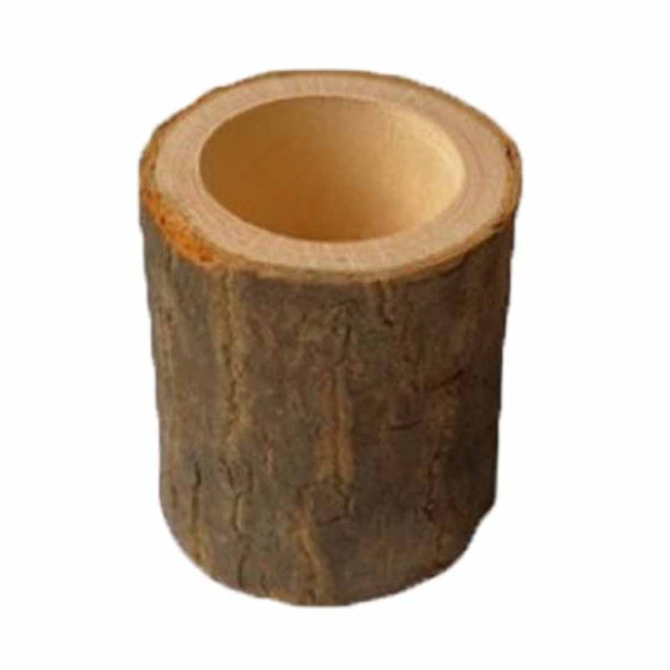 3 PCS Mini Natural Log Round Home Office Garden Decoration Succulent Plant Pot Candle Holder Small Bonsai Home Decoration