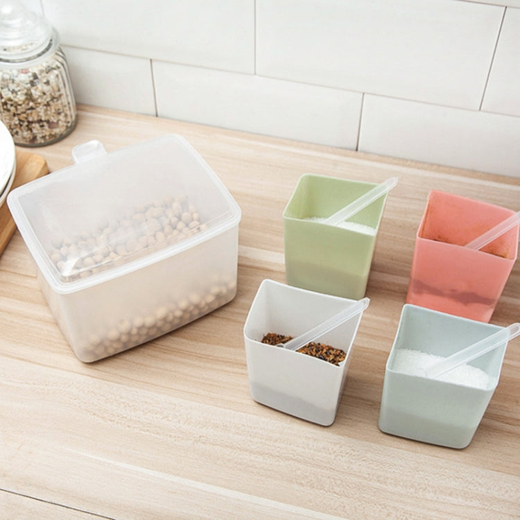Household Kitchen Split Combined Fresh Box Three Grid Spice Box with Spoon
