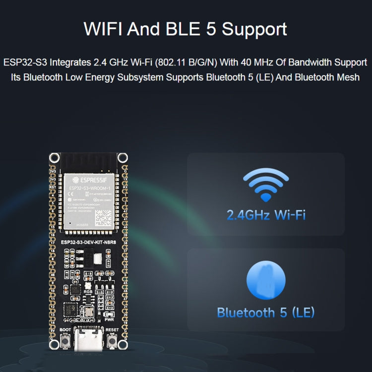 Waveshare ESP32-S3 Microcontroller 2.4GHz Wi-Fi Development Board ESP32-S3-WROOM-1-N8R8 Module
