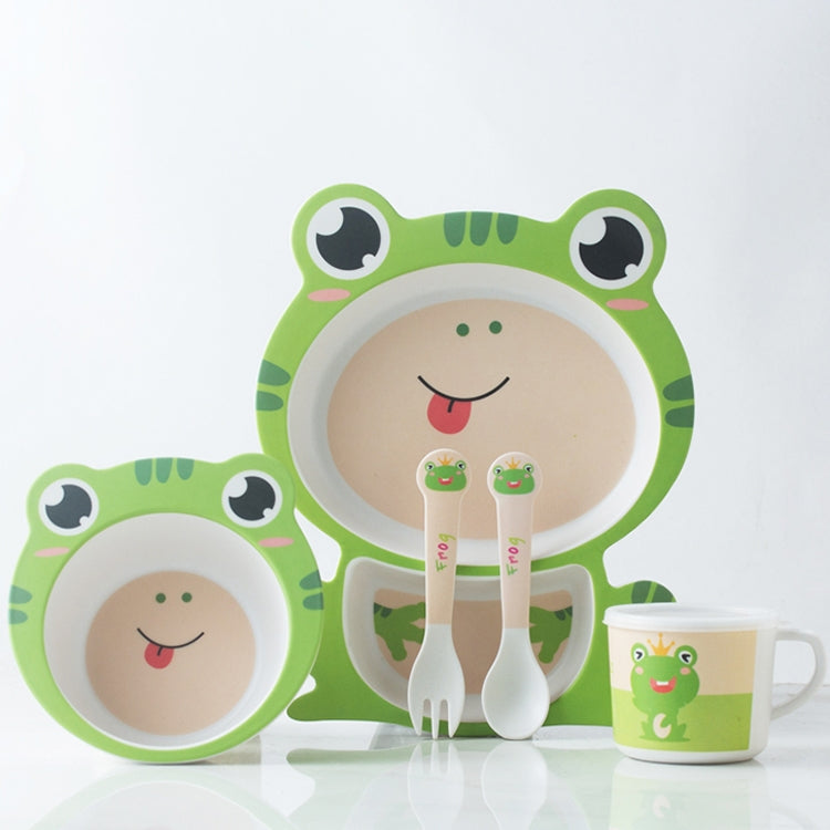 Bamboo Fiber Children Tableware Set Household Cute Cartoon Baby Food Supplement Plate Set