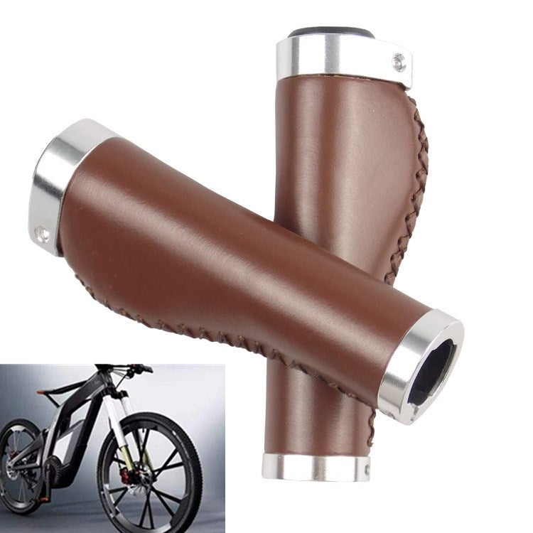 Retro Bicycle Leather Grip Cover Mountain Bike Comfortable Cowhide Grip Cover