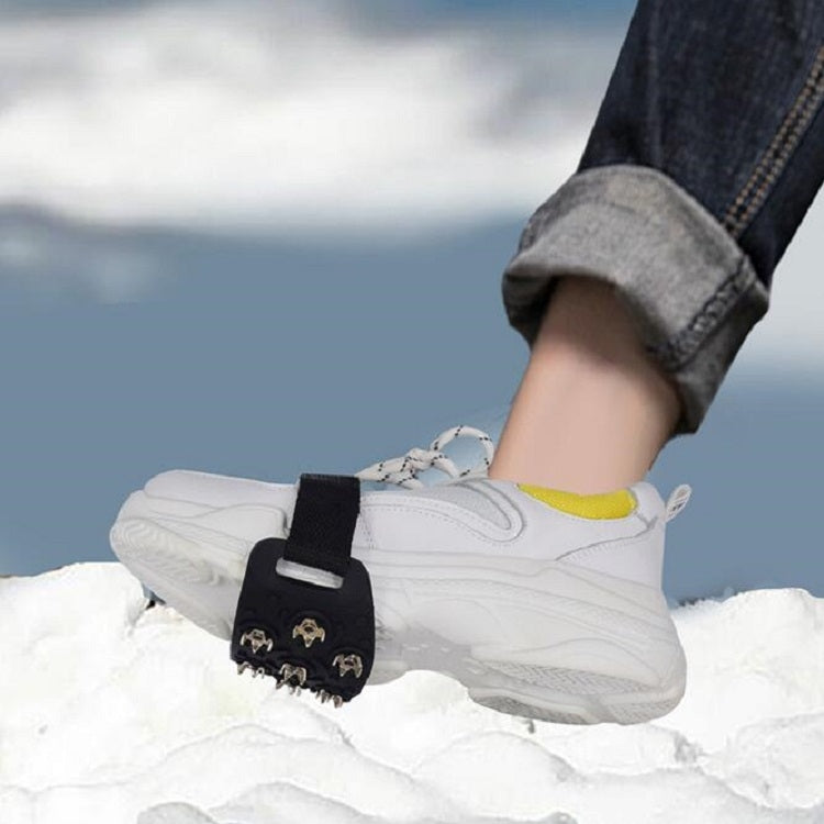 DM-1601 1pair Outdoor Mountaineering Snow Ice Surface 7-tooth Crampons Zinc Alloy Spikes Silicone Anti-skid Shoe Covers