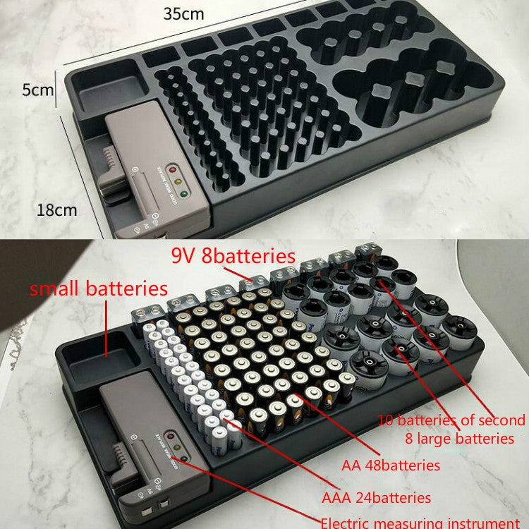 Multifunctional Battery Storage Box Battery Tester Battery Strength Indicator Storage Box Capacity Tester