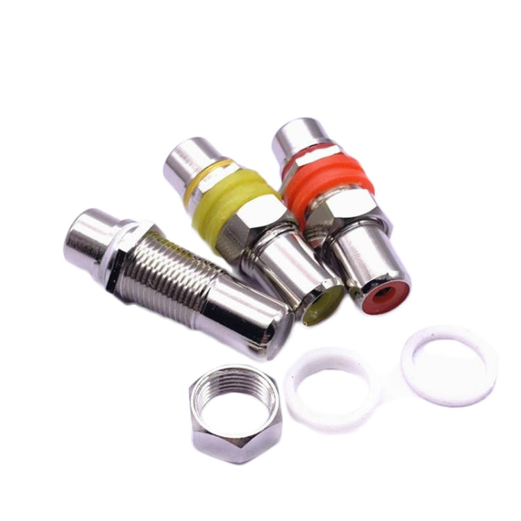 9pcs / 3 Set RCA Female to Female Straight-through Head AV Lotus Butt Joint Extension Head Audio and Video Adapter, Color Random