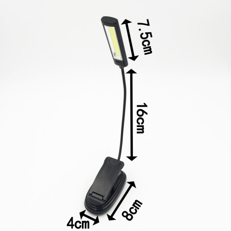 Portable Dual Flexible Arms COB LED Clip Camping Light Reading Desk Laptop Music Stand Lamp