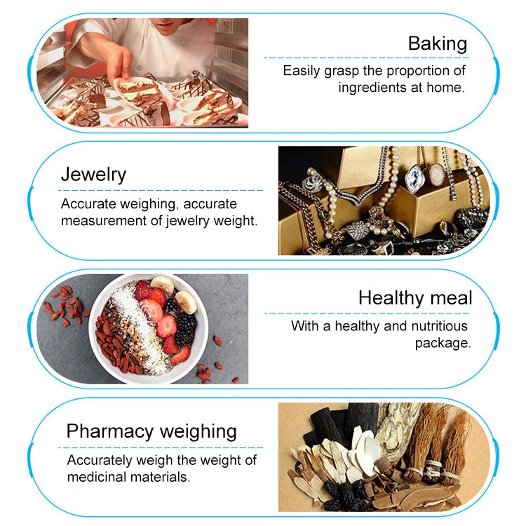 BOH-2012 Digital Multi-function Stainless Steel Food Kitchen Scale with LCD Display, Specification: 10kg/1g