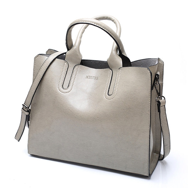 Leather Handbags Big Women Bag Casual Female Bags Trunk Tote Shoulder Bag Ladies Large Bolsos, Brown, Black, Green, Blue, Coffee, Burgundy, Pink, Gray