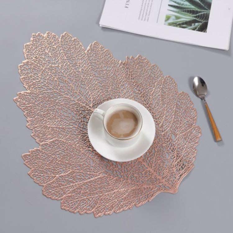 Leaf PVC Heat Resistant Placemat Drink Glass Coaster, Size: 37x47cm