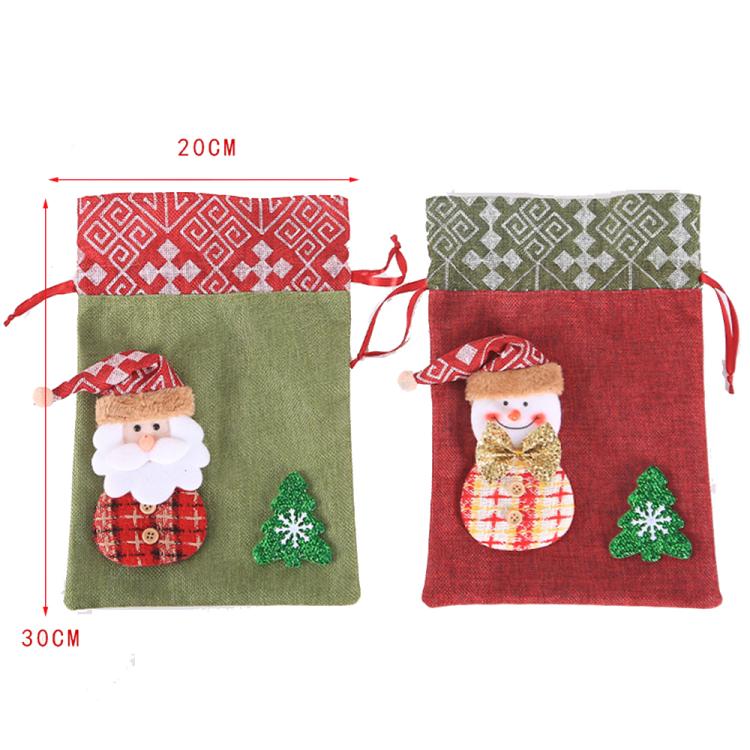 Creative Christmas Gift Bag Children Burlap Beam Apple Bag Candy Cookie Bag