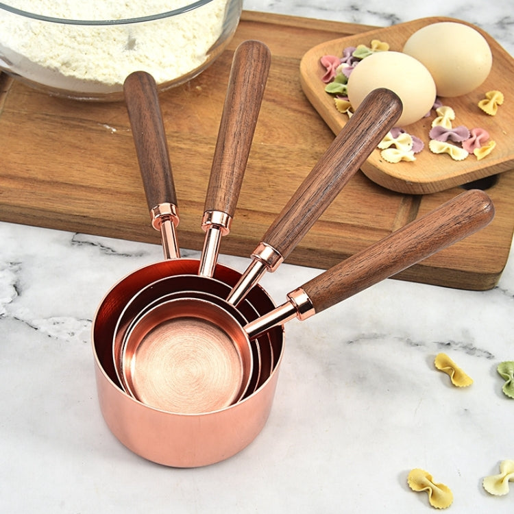 Walnut Handle Copper-Plated Kitchen Baking Tools Bartender Scale Measuring Set