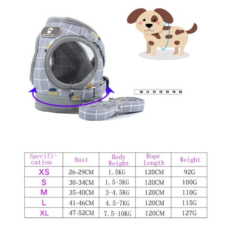 Reflective & Breathable Vest Traction Rope Pet Chest Leash