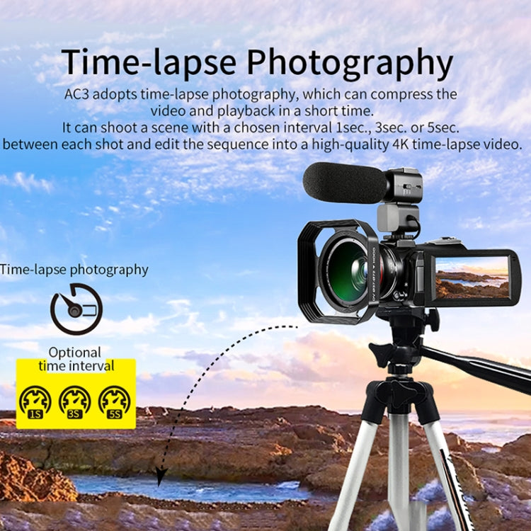 ORDRO AC3 3.1 inch IPS Screen 4K Full HD 13MP Night Vision WiFi Live Camcorder DV Digital Camera