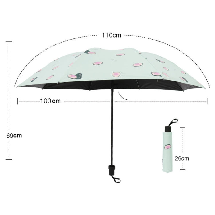 Small Fresh Sun Umbrella Female Sun Umbrella Student Vinyl Three-Fold Simple Dual-Use Sun Umbrella