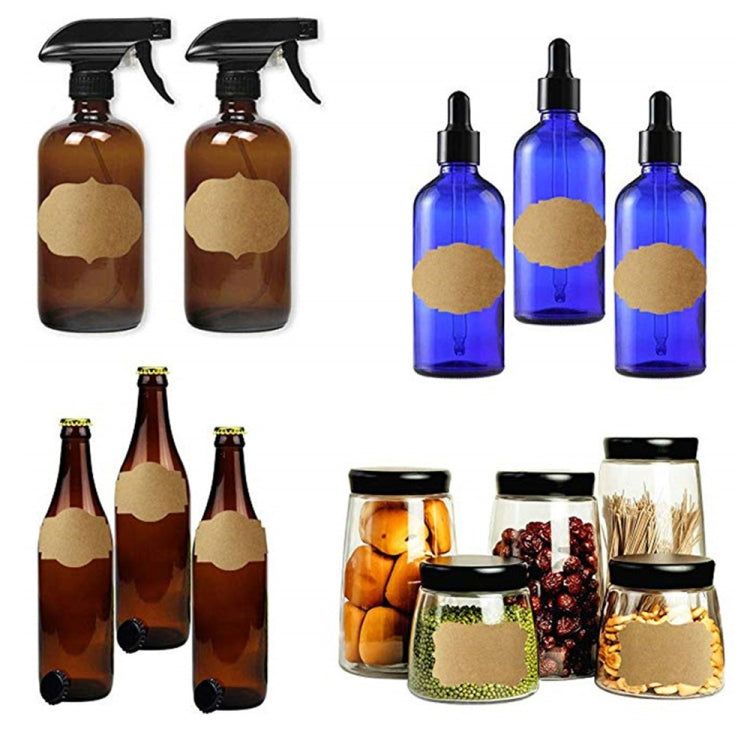 3 PCS Natural Brown Kraft Paper Gift Decoration Label Sticker