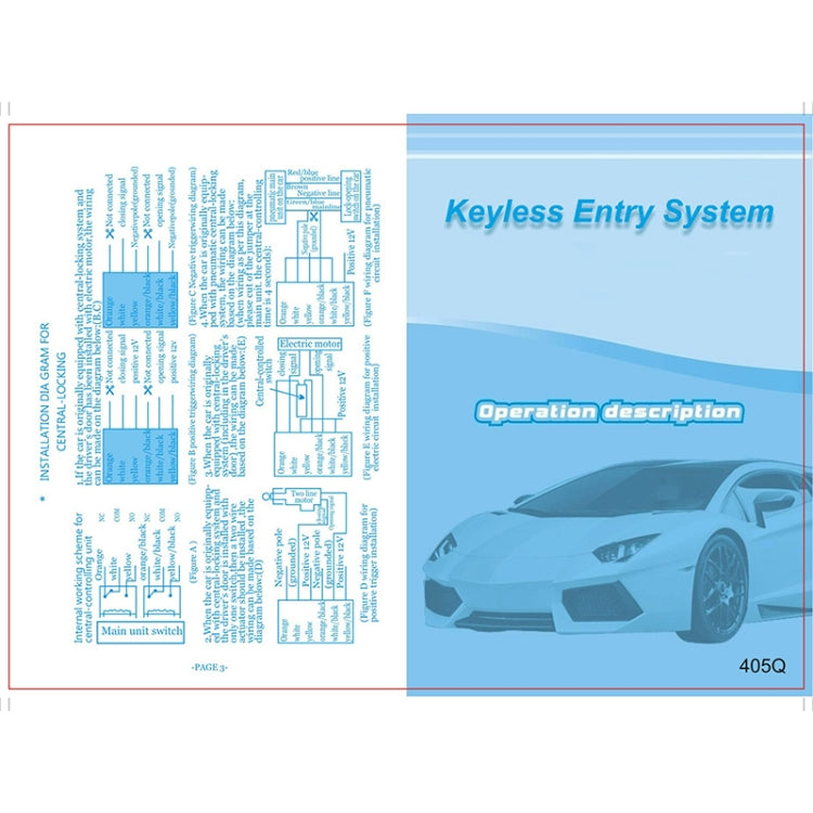 3pcs /Set Universal Car Keyless Entry Remote Control Central Lock With Indicator Light And Horn Function