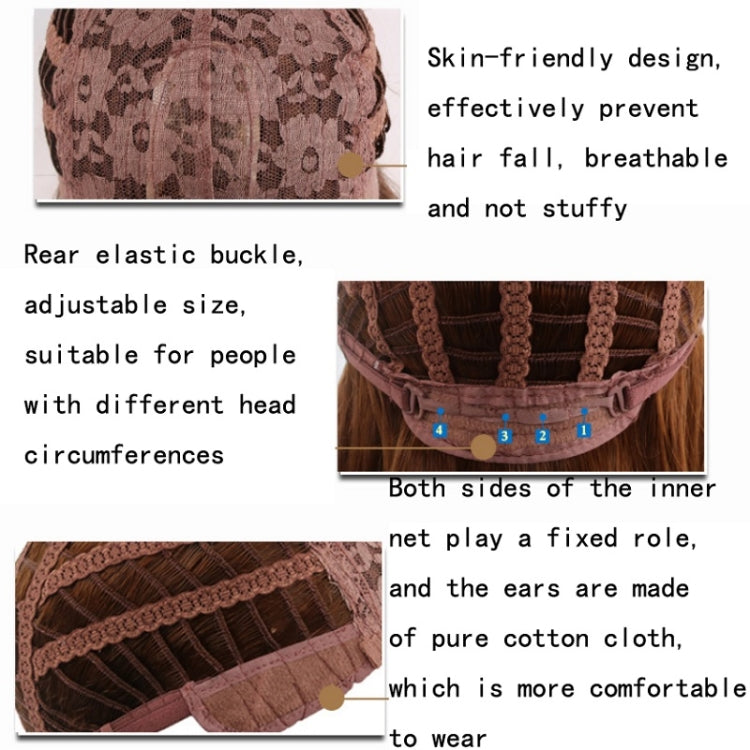 Lady Diagonal Bangs Wig Gradient Short Curly Hair Wig