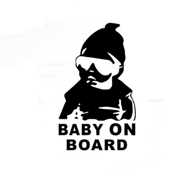 20pcs 14*9CM BABY ON BOARD Cool Rear Reflective Sunglasses Child Car Stickers Warning Decals