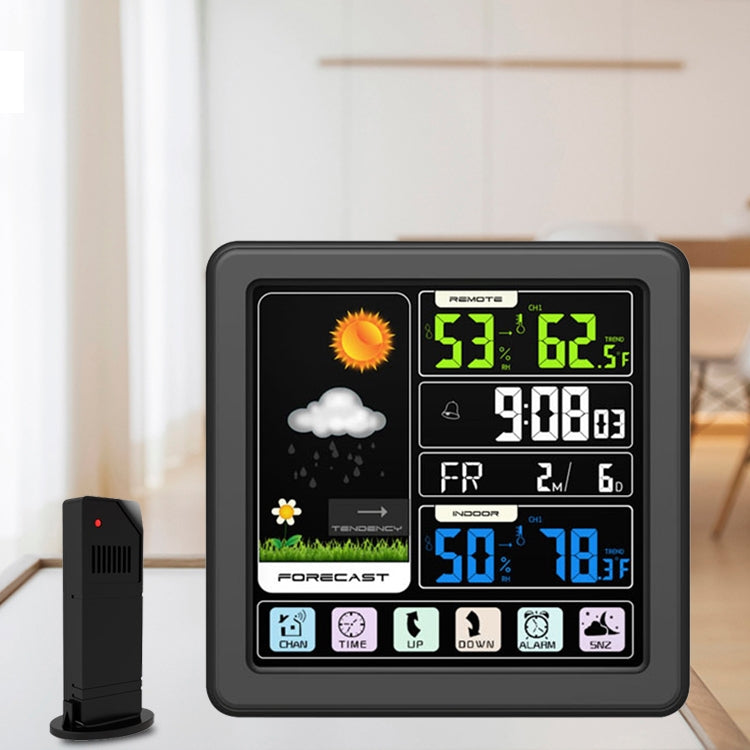 TS-3310 Wireless Weather Clock Multifunctional Color Screen Clock Creative Home Touch Screen Thermometer