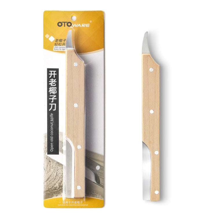 Multifunctional Stainless Steel Coconut Shell Opener With Wooden Handle Coconut Meat Knife Kitchen Gadgets