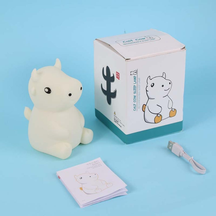 JX-YD-08 Silicone Calf Cow Night Light LED Colorful Dimming Pat Sleeping Bedside Lamp
