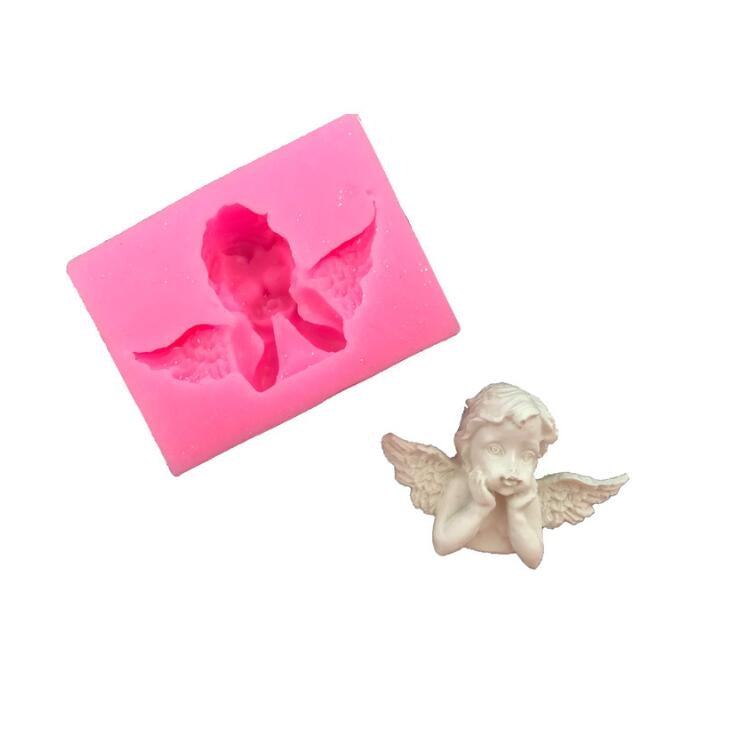 2 PCS Angel Shape Fondant Cake Silicone Mold Aroma Soft Clay Clay Gypsum Plastic Decoration
