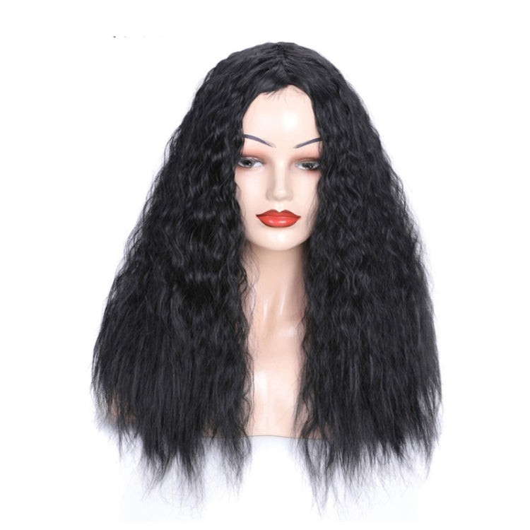 Matte Realistic Corn Perm Long Curly Hair Woolen Volume Wig Headgear, Black, Black Gradient Deep Purple, Black Gradient Dark Milky Gray, Black Gradient Milky Gray, Black Gradient Light Milky Gray, Black Gradient Sapphire Blue, Light Brown