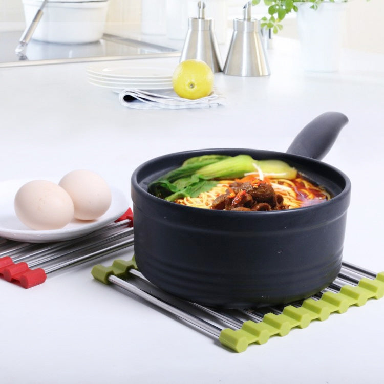 MS-202 Home Kitchen Stainless Steel Non-Slip Anti-Scalding Placemat Folding Heat Insulation Pot Mat, Color Random Delivery
