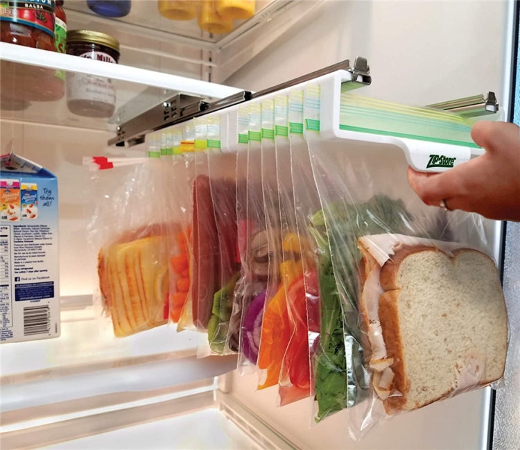 Refrigerator Fresh-Keeping Bag Track Storage Rack Sealed Bag Telescopic Household Storage Rack