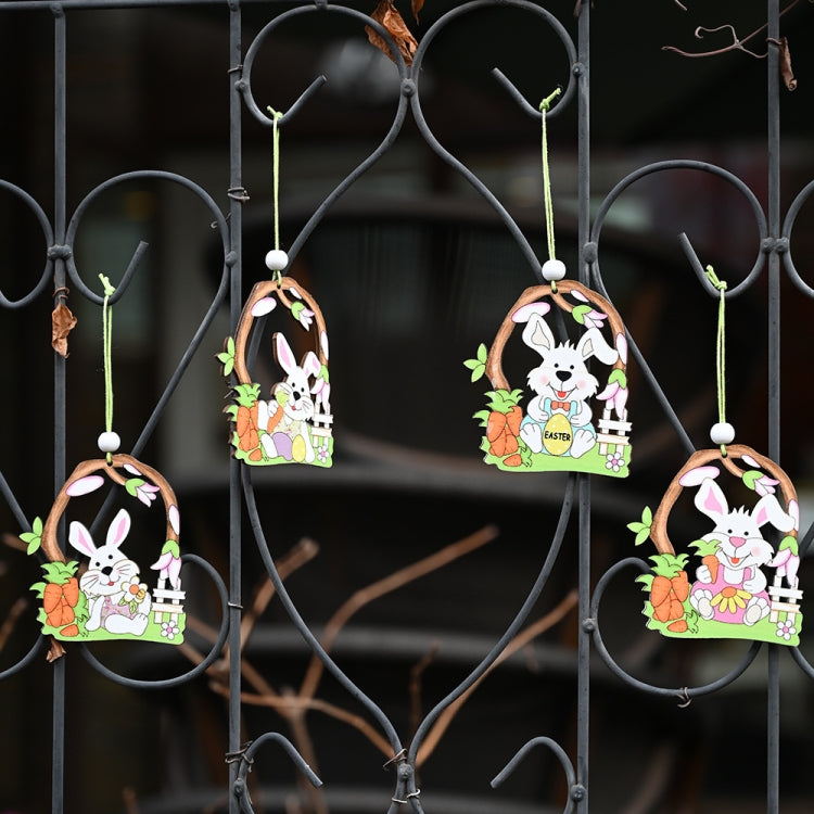 Easter Wooden Pendants Festive Atmosphere Decorative Items