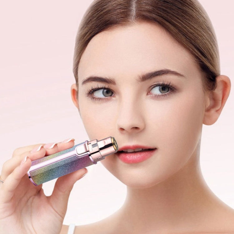 2 In 1 Electric Shaver Lady Eyebrow Trimmer Lipstick Automatic Facial Hair Removal Device