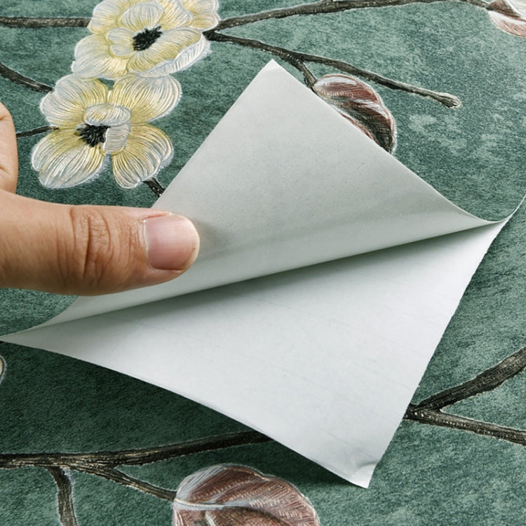 Retro 3D Stereo Plum Blossom Wallpaper Bedroom Living Room TV Background Wall Self-Adhesive Wallpaper